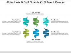 Alpha helix 6 dna strands of different colours