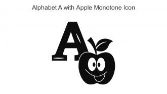 Alphabet A With Apple Monotone Icon In Powerpoint Pptx Png And Editable Eps Format
