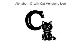 Alphabet C With Cat Monotone Icon In Powerpoint Pptx Png And Editable Eps Format