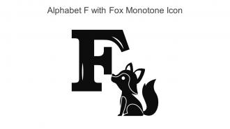 Alphabet F With Fox Monotone Icon In Powerpoint Pptx Png And Editable Eps Format