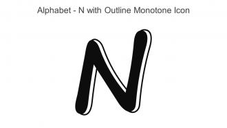 Alphabet N With Outline Monotone Icon In Powerpoint Pptx Png And Editable Eps Format