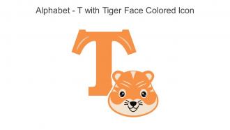Alphabet T With Tiger Face Colored Icon In Powerpoint Pptx Png And Editable Eps Format