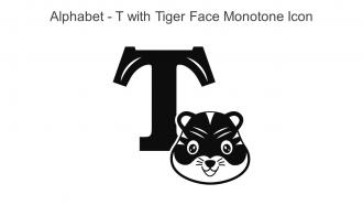 Alphabet T With Tiger Face Monotone Icon In Powerpoint Pptx Png And Editable Eps Format