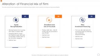 Alteration Of Financial Mix Of Firm Optimize Business Core Operations