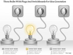Am three bulbs with plugs and switchboards for idea generation powerpoint template