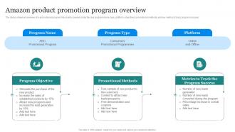 Amazon Marketing Strategy Amazon Product Promotion Program Overview