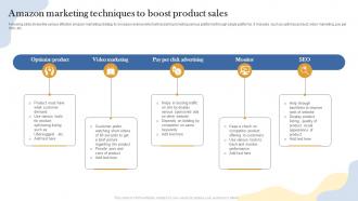 Amazon Marketing Techniques To Boost Product Sales PPT Example
