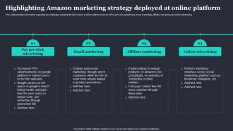 Amazon Strategic As Market Leader Highlighting Amazon Marketing Strategy Deployed At Online Platform