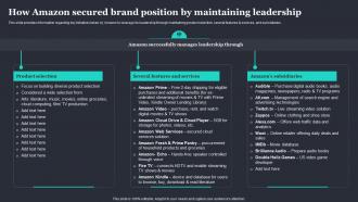 Amazon Strategic Emerge As Market Leader How Amazon Secured Brand Position By Maintaining Leadership