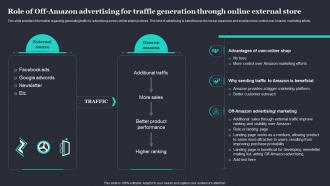 Amazon Strategic Plan To Emerge Role Of Off Amazon Advertising For Traffic Generation Through Online