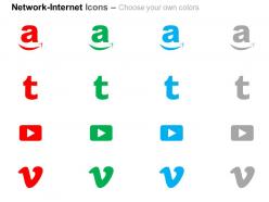Amazon twitter play internet ppt icons graphics