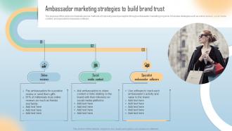 Ambassador Marketing Strategies To Build Brand Trust Word Of Mouth Marketing