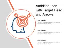 Ambition icon with target head and arrows