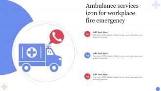 Ambulance Services Icon For Workplace Fire Emergency