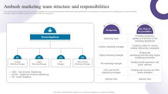 Ambush Marketing Team Structure And Responsibilities Creating Buzz With Ambush Marketing Strategies MKT SS V