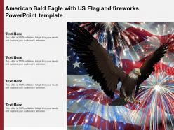 American bald eagle with us flag and fireworks powerpoint template