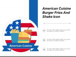 American cuisine burger fries and shake icon