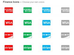 American express visa discover strip ppt icons graphics