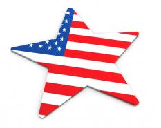 American flag designed star stock photo