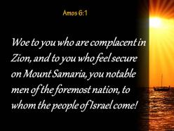 Amos 6 1 the foremost nation to whom powerpoint church sermon