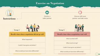 An Exercise On Negotiation Skills Training Ppt