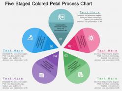 an Five Staged Colored Petal Process Chart Flat Powerpoint Design