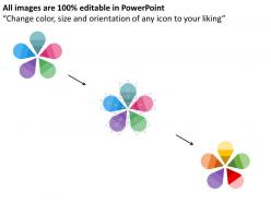 An five staged colored petal process chart flat powerpoint design