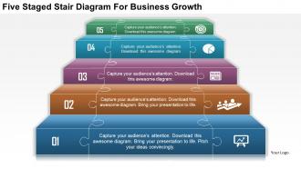 An five staged stair diagram for business growth powerpoint templets