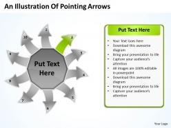 An illustration of pointing arrows circular layout diagram powerpoint slides