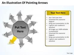An illustration of pointing arrows circular layout diagram powerpoint slides