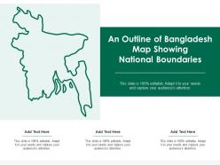 An outline of bangladesh map showing national boundaries