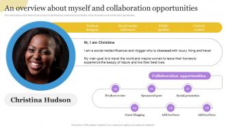 An Overview About Myself And Collaboration Opportunities Building A Personal Brand Professional Network