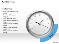 Analog clock powerpoint template slide