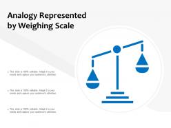 Analogy represented by weighing scale