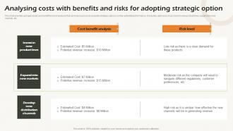 Analysing Costs With Benefits And Risks For Adopting Business Strategic Analysis Strategy SS V