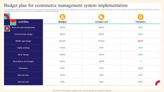 Analysis And Deployment Of Efficient Ecommerce Budget Plan For Ecommerce Management System