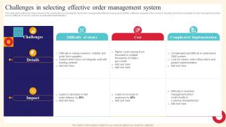 Analysis And Deployment Of Efficient Ecommerce Challenges In Selecting Effective Order Management