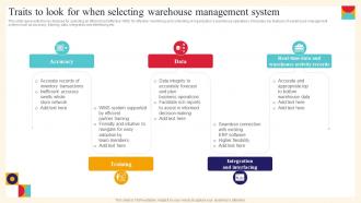 Analysis And Deployment Of Efficient Traits To Look For When Selecting Warehouse Management