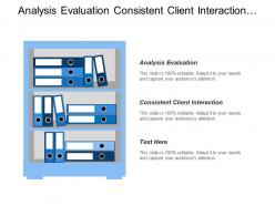 Analysis evaluation consistent client interaction strategy formulation level