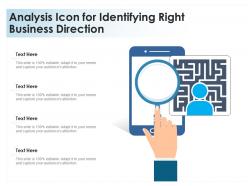 Analysis icon for identifying right business direction