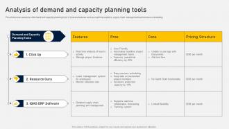 Analysis Of Demand And Capacity Planning Tools