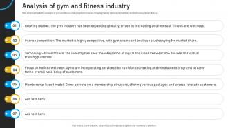Analysis Of Gym And Fitness Industry Gym And Fitness Center Industry Analysis