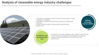 Analysis Of Renewable Energy Industry Challenges