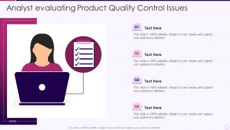 Analyst evaluating product quality control issues