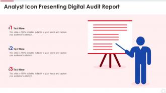 Analyst Icon Presenting Digital Audit Report