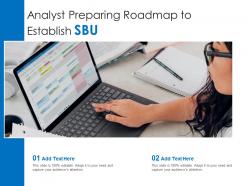 Analyst preparing roadmap to establish sbu