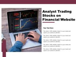 Analyst trading stocks on financial website