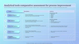 Analytical Tools Comparative Assessment For Process Improvement