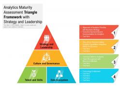 Analytics maturity assessment triangle framework with strategy and leadership