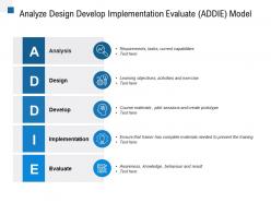 Analyze design develop implementation evaluate addie model